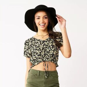 NWT SO Goods For Life Short Sleeve Cinched Front Top Size Large